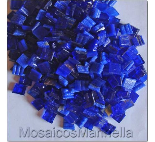 Pastilha de vidro corte manual azul escuro